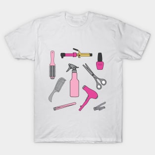 Beauty Salon, Cosmetology Items Mix T-Shirt